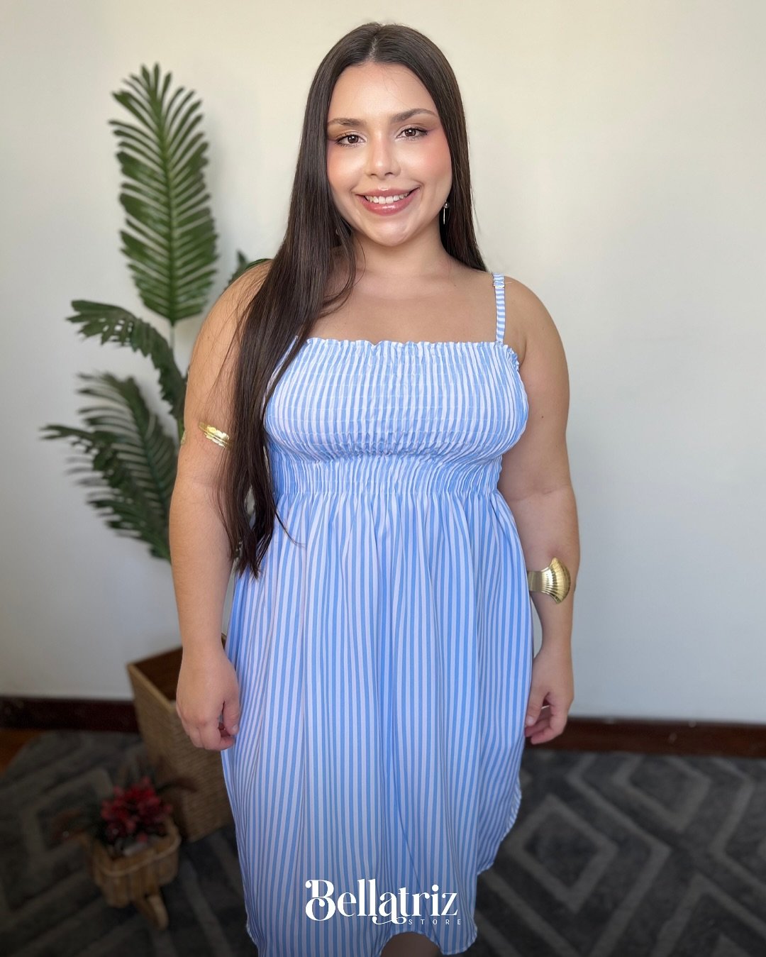 Vestido listrado azul
